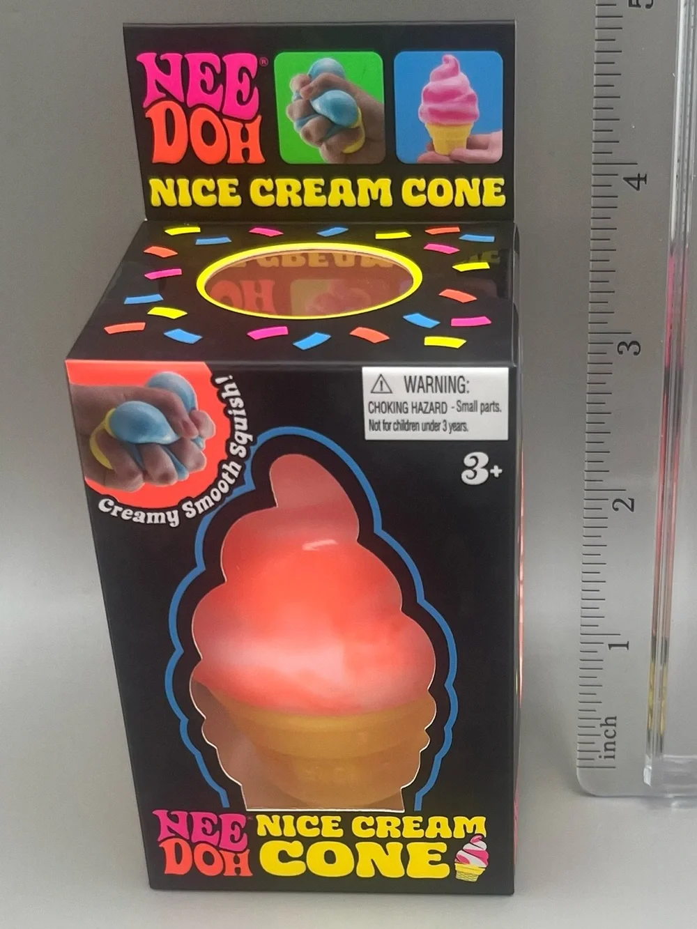 Schylling NEEDOH Nice Cream Cone Squishy Toy - ORANGE Swirl 🧡 Authentic 🆕